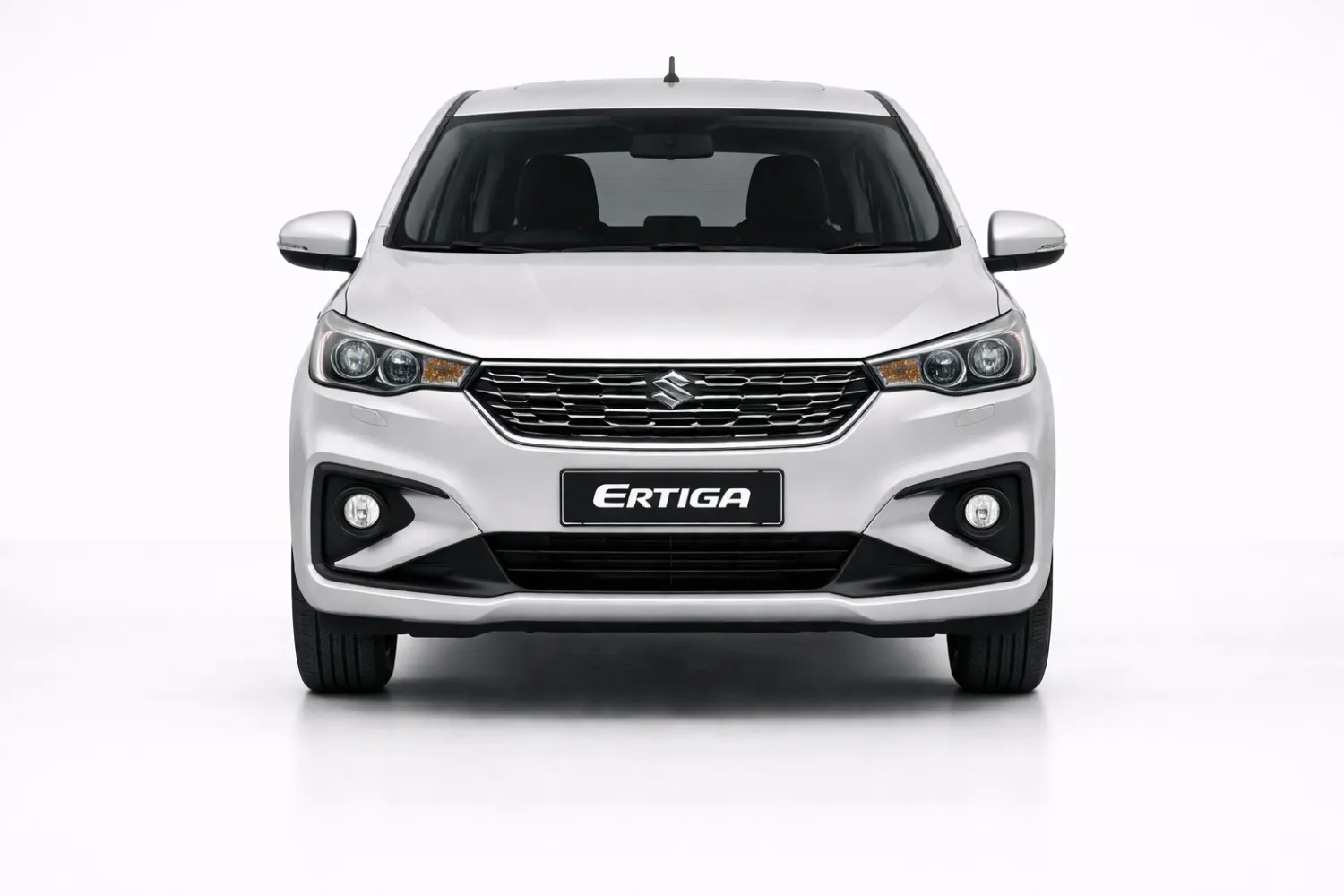 Maruti Suzuki Ertiga front view showing signature grille, LED headlights, and MPV stance